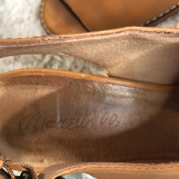 MADEWELL The Cary Peep Toe Leather Slingback Shoes - Picture 2 of 7
